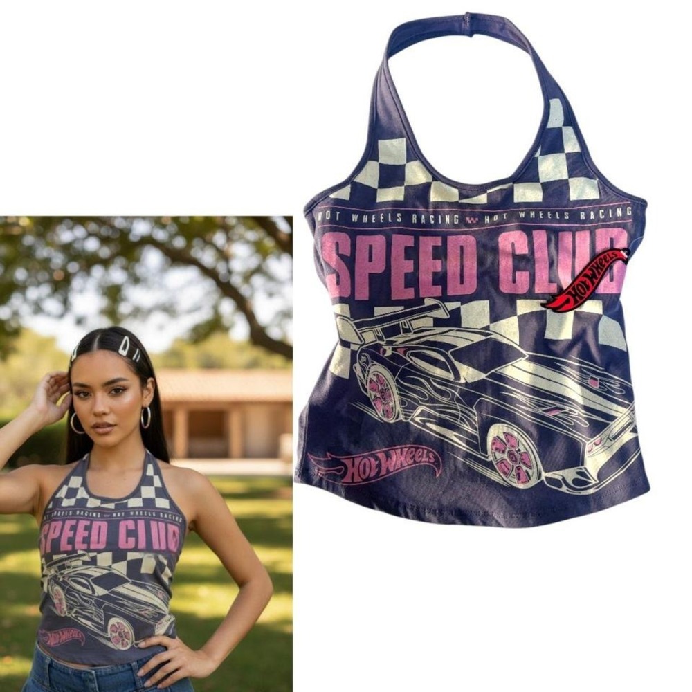 NWT Y2K HOT WHEELS SPEED CLUB HALTER TOP SMALL